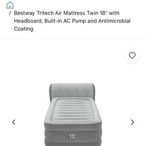 NIB Bestway Airbed Tritech Twin 18” With Headboard, Built-In AC Pump. Twin bed